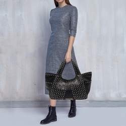 Giuseppe Zanotti Black Leather Studded Hobo