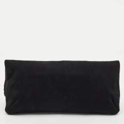 Pre Owned Giuseppe Zanotti Black Suede Crystals Embellished Clutch