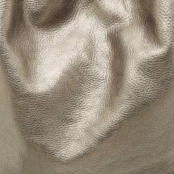 Pre Owned Giuseppe Zanotti Metallic Grey Leather Metal Handle Hobo