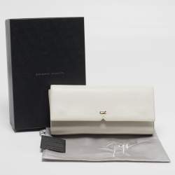 Pre Owned حقيبة كلتش جوسيبي زانوتي جلد أبيض مزدوج نولا