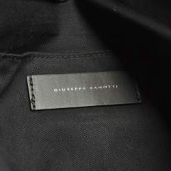 Pre Owned Giuseppe Zanotti Brown Pebbled Leather Oversized Zip Clutch