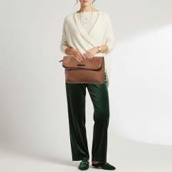 Pre Owned Giuseppe Zanotti Brown Pebbled Leather Oversized Zip Clutch