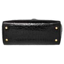 Giuseppe Zanotti Black Croc Embossed Leather Tote
