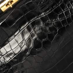 Giuseppe Zanotti Black Croc Embossed Leather Tote