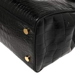Giuseppe Zanotti Black Croc Embossed Leather Tote