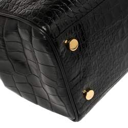 Giuseppe Zanotti Black Croc Embossed Leather Tote