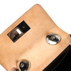 Pre Owned Giuseppe Zanotti Metallic Silver Leather Mini Multi Chain Top Handle Bag