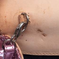 Pre Owned Giuseppe Zanotti Pink Coarse Glitter Envelope Flap Shoulder Bag