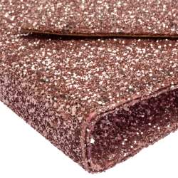 Pre Owned Giuseppe Zanotti Pink Coarse Glitter Envelope Flap Shoulder Bag