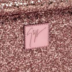 Pre Owned Giuseppe Zanotti Pink Coarse Glitter Envelope Flap Shoulder Bag