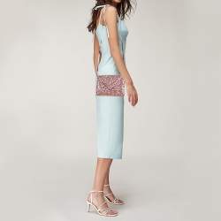 Pre Owned Giuseppe Zanotti Pink Coarse Glitter Envelope Flap Shoulder Bag