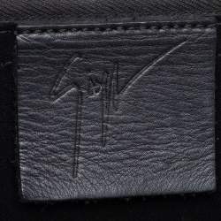 Pre Owned Giuseppe Zanotti Black Suede Studded Embellished Slim Pouch