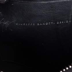 Pre Owned Giuseppe Zanotti Black Suede Studded Embellished Slim Pouch