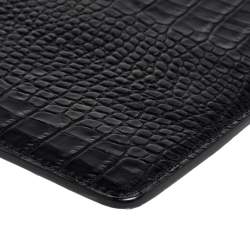 Pre Owned Giuseppe Zanotti Black Croc Embossed Leather Clutch