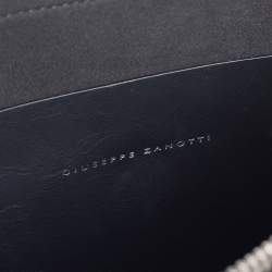 Pre Owned Giuseppe Zanotti Black Croc Embossed Leather Clutch