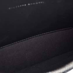 Pre Owned Giuseppe Zanotti Black Croc Embossed Leather Clutch