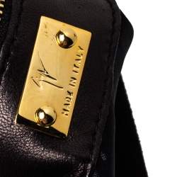 Pre Owned Giuseppe Zanotti Black Suede Studded Foldover Clutch
