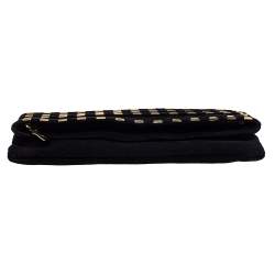 Pre Owned Giuseppe Zanotti Black Suede Studded Foldover Clutch