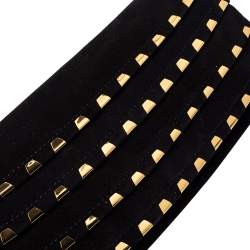Pre Owned Giuseppe Zanotti Black Suede Studded Foldover Clutch