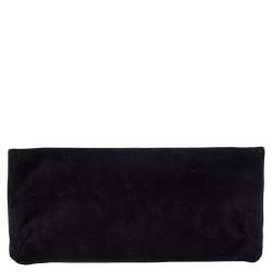 Pre Owned Giuseppe Zanotti Black Suede Studded Foldover Clutch