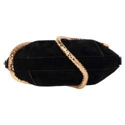 Pre Owned Giuseppe Zanotti Black Suede Aleesha Wristlet Clutch