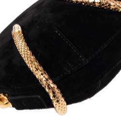 Pre Owned Giuseppe Zanotti Black Suede Aleesha Wristlet Clutch