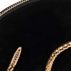 Pre Owned Giuseppe Zanotti Black Suede Aleesha Wristlet Clutch