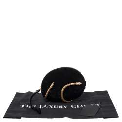 Pre Owned Giuseppe Zanotti Black Suede Aleesha Wristlet Clutch