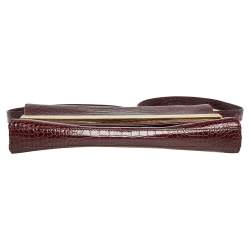 Pre Owned Giuseppe Zanotti Burgundy Croc Embossed Leather Shoulder Bag