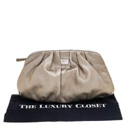 Pre Owned Giuseppe Zanotti Metallic Gold Leather Clutch