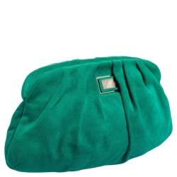 Pre Owned Giuseppe Zanotti Green Suede Clutch