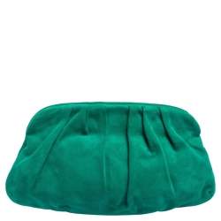 Pre Owned Giuseppe Zanotti Green Suede Clutch