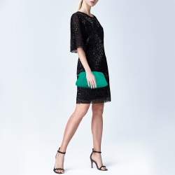 Pre Owned Giuseppe Zanotti Green Suede Clutch