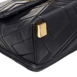 Pre Owned Giuseppe Zanotti Black Leather Logo Shoulder Bag