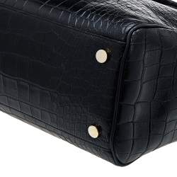 Giuseppe Zanotti Black Croc Embossed Leather Tote