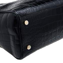 Giuseppe Zanotti Black Croc Embossed Leather Tote