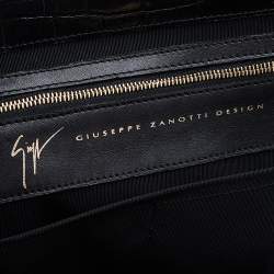 Giuseppe Zanotti Black Croc Embossed Leather Tote