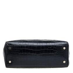 Giuseppe Zanotti Black Croc Embossed Leather Tote