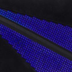 Pre Owned Giuseppe Zanotti Black Suede and Leather Embellished Zip Clutch
