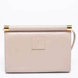 Pre Owned Giuseppe Zanotti Beige Leather Envelope Flap Crossbody Bag