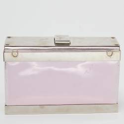 Giuseppe Zanotti Metallic Pink Patent Leather And Metal Box Crossbody Bag