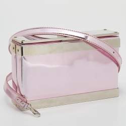 Giuseppe Zanotti Metallic Pink Patent Leather And Metal Box Crossbody Bag