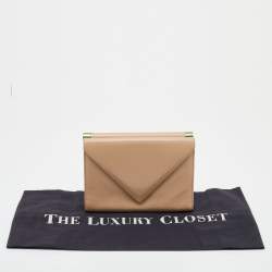 Giuseppe Zanotti Beige Leather Envelope Clutch