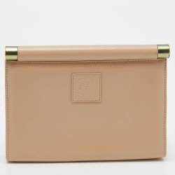 Giuseppe Zanotti Beige Leather Envelope Clutch