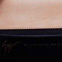 Giuseppe Zanotti Beige Leather Envelope Clutch