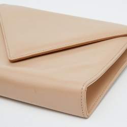 Giuseppe Zanotti Beige Leather Envelope Clutch