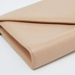 Giuseppe Zanotti Beige Leather Envelope Clutch