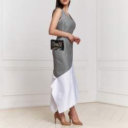 Giuseppe Zanotti Multicolor Sequin and Patent Leather Chain Clutch