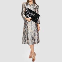 Pre Owned Giuseppe Zanotti Black Pleated Patent Leather Flap Clutch