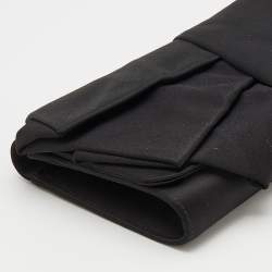 Pre Owned Giuseppe Zanotti Black Satin Bow Flap Clutch
